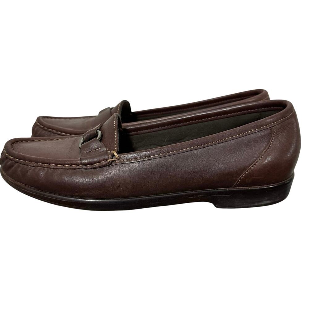 Women's SAS Brown Leather Horsebit Loafers Tripad Comfort Slip-Ons Size 7.5 - Picture 3 of 11